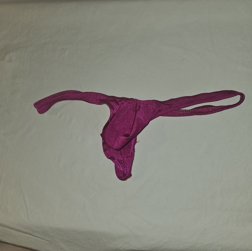 Fushia Pink / Purple Muscleskins Men's Thong Swimsuit - Large